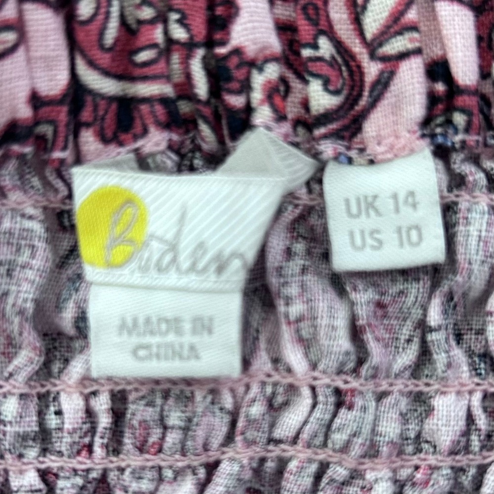Boden Pink Paisley Smocked Waist Maxi Skirt Floral Boho US 10 UK 14 - Picture 8 of 13